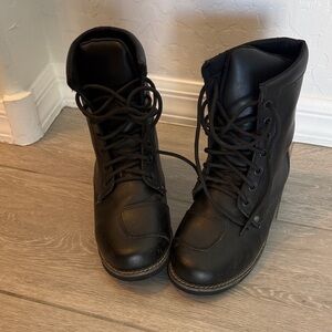Black Lace-Up Combat Boots